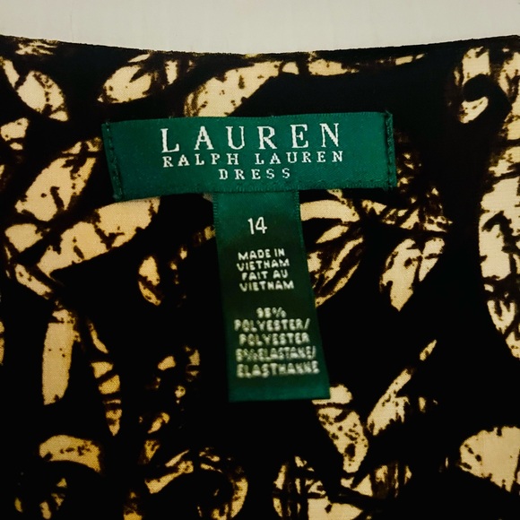 Lauren Ralph Lauren Stretch Safari Print Gathered Waist Fitted Slimming Dress 14 - Picture 3 of 11